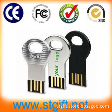 Metal Thin Key Shape USB 2.0 Flash Drive USB Disk